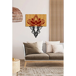 EPIKASA Décoration Murale en Métal et Bois Fleur de Lotus 4