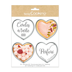 Acheter Scrapcooking 4 cercles à tarte individuels perforés-cœur 7,5 x 8cm