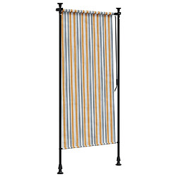 Acheter vidaXL Store roulant d'extérieur jaune et blanc 120x270 cm tissu acier