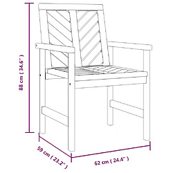 vidaXL Chaises à manger de jardin lot de 2 bois massif d'acacia pas cher