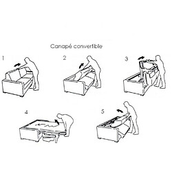 Inside 75 Canapé convertible EXPRESS PRATICO 120 cm matelas 18 cm tissu anthology crème