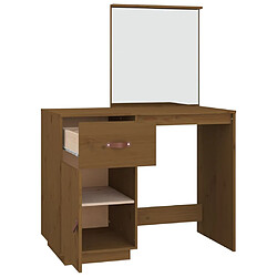 Helloshop26 Coiffeuse table de maquillage design meuble mobilier de chambre marron miel 95 x 50 x 134 cm bois de pin massif 02_0006332