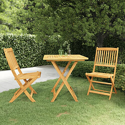 vidaXL Ensemble à manger de jardin pliable 3 pcs Bois d'acacia solide