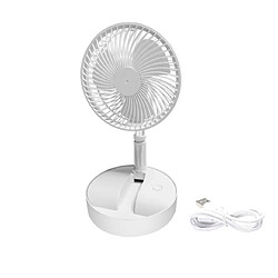 Universal Nouveau mini ventilateur de bureau pliant télescopique USB rechargeable plancher ventilateur pour dortoir étudiant maison camping extérieur bureau | ventilateur (blanc 7200mAh)