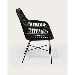 UNIQKA Myko - lot de 2 chaises en rotin noir pas cher