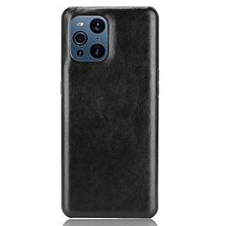 Coque en TPU + PU Texture litchi anti-goutte enduite noir pour votre Oppo Find X3/Find X3 Pro