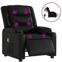 Maison Chic Fauteuil Relax pour salon, Fauteuil de massage inclinable électrique noir similicuir -GKD33431