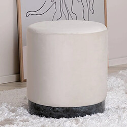 Venture Home Pouf Benji 35x35x42,5 cm Velours Beige et noir