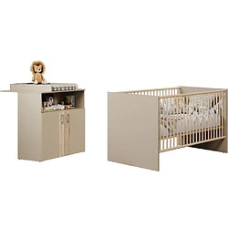 TRENDTEAM Chambre bébé Duo : Lit 70 x 140 cm + Commode a langer BERRY - Cappuccino - TREND TEAM