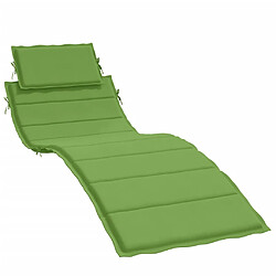 vidaXL Coussin de chaise longue vert mélangé 186x58x3 cm tissu