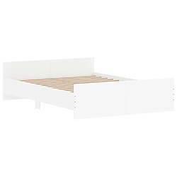 Avis Maison Chic Lit adulte - Cadre Structure de lit avec tête de lit Contemporain/pied de lit blanc 135x190 cm -MN14348