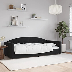 vidaXL Lit de repos sans matelas noir 90x200 cm velours