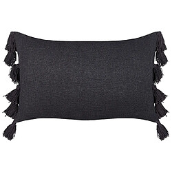 Beliani Coussin LYTHRUM Coton 55 x 35 cm Unicolore Noir