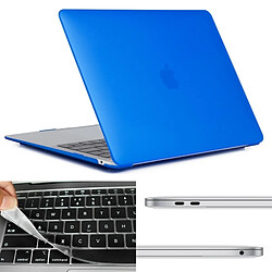 Wewoo Housse Sacoche Chapeau Prince-en 3 Frost Coquille + Version US Film de protection TPU ultra-mince pour clavier + cache anti-poussière pour MacBook Air 2018 A1932 (Bleu foncé)