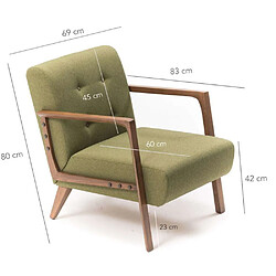 Avis Hanah Home Fauteuil en tissu vert Kemer.