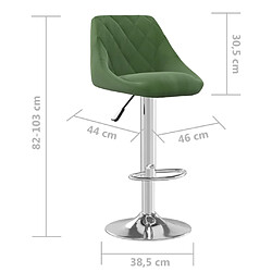 vidaXL Tabouret de bar Vert foncé Velours pas cher