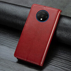 Acheter Wewoo Housse Coque Pour One Plus 7T Étui en cuir de couleur unie rétro avec boucle de protection téléphone portable cadre photo et fente carte et fonction support et portefeuille Rouge