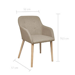 Decoshop26 Lot de 4 chaises de salle à manger cuisine design moderne tissu beige et chêne massif CDS021224 pas cher