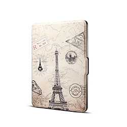 Wewoo Étui tour eiffel impression horizontale en cuir PU étui de protection pour Amazon Kindle Paperwhite 1 & 2 & 3 avec sommeil / réveil