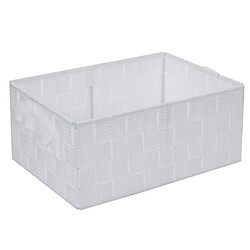 Decoshop26 Panier de stockage panier décoration rangement accessoires salle de bain maquillage 14x31x23 cm blanc 04_0003765