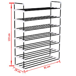 vidaXL Range-chaussures avec 7 étagères Métal et plastique Noir pas cher