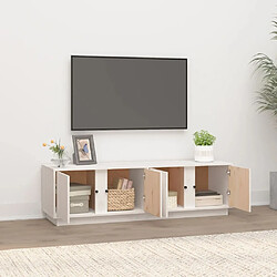 Avis Maison Chic Meuble TV scandinave - Banc TV pour salon Blanc 140x40x40 cm Bois de pin massif -MN82012