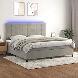 Sommier à lattes,Cadre à lattes de lit pour Adulte matelas et LED Gris clair 200x200 cm -MN22912