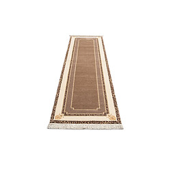 Avis Vidal Tapis de couloir en laine 300x84 brun Darya