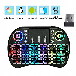 GUPBOO Télécommande Universelle de Rechange Mini clavier sans fil i8 rétroéclairé à 7 couleurs