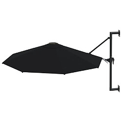 Helloshop26 Parasol mural avec mât en métal 300 cm noir 02_0008683