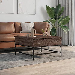 Avis ComfortXL Table Basse Chêne Marron 80x80x45 Cm Bois D'ingénierie Et Métal