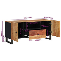 vidaXL Meuble TV 105x33,5x46 cm bois d'acacia solide et d'ingénierie pas cher