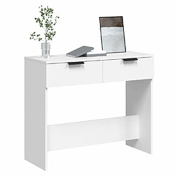 Avis vidaXL Table console Blanc 90x36x75 cm Bois d'ingénierie