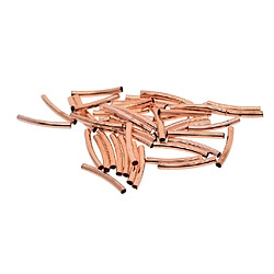 50pcs 2.7mm tube courbé lisse perles de nouille bijoux bijoux bricolage faisant de l'or rose pas cher