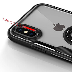 Acheter Wewoo Coque Etui de protection magnétique avec support bague rotation 360 degrés pour iPhone XS / X (argent noir)