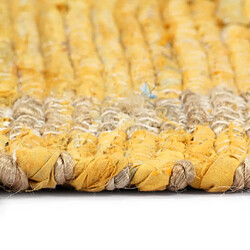 Decoshop26 Tapis fait à la main Jute Jaune 80x160 cm DEC023526 pas cher