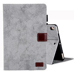 Wewoo Housse Étui Coque Pour iPad Mini 2019 en cuir à rabat horizontal de style commercial avec support et fente cartecadre photo et fonction veille / réveil Gris 