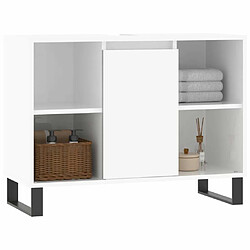 Avis Maison Chic Armoire de salle de bain,Meuble de rangement,Meuble haut blanc brillant 80x33x60 cm -GKD671657