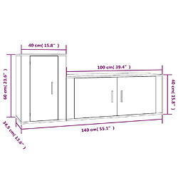 vidaXL Ensemble de meubles TV 2 pcs gris béton bois d'ingénierie pas cher