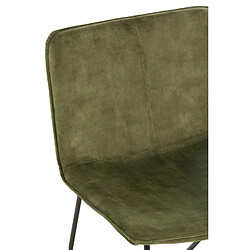 Inside 75 Chaise lounge RATRI velours vert olive, pieds métal noir pas cher