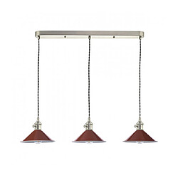 Luminaire Center Suspension Hadano Chrome antique 3 ampoules 117cm