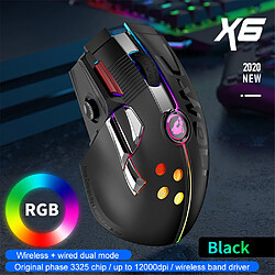 Acheter Universal Souris sans fil 2.4GHz Type-C avec connexion filaire Souris programmée RGB 12000dpi Souris rétroéclairée LED Souris ergonomique pour gaming Ordinateur portable