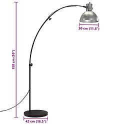 vidaXL Lampadaire 25 W argent vintage 150 cm E27 pas cher