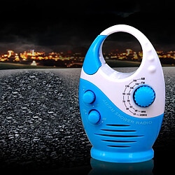 Avis Universal Radio portable étanche radio salle de bains ventouse crochet radio rechargeable, signal de recherche de voiture(Bleu)