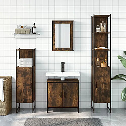 Avis Maison Chic Armoire de Bain | Ensemble de 4 meubles salle de bain Chêne fumé Bois -GKD70776