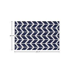 ICONIK INTERIOR Tapis Design Flèches en Laine - Arow Bleu foncé