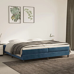 vidaXL Cadre de lit sans matelas bleu foncé 200x200 cm velours