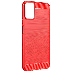 Avizar Coque pour Motorola Moto G34 5G Flexible Effet Carbone et Brossé Rouge