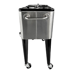 Acheter AXI Retro Cooler Inox | Réfrigérateur de boissons mobile pour l'extérieur / le jardin | Glacière 76 litre