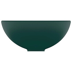 Avis vidaXL Lavabo rond de salle de bain Vert foncé mat 32,5x14cm Céramique